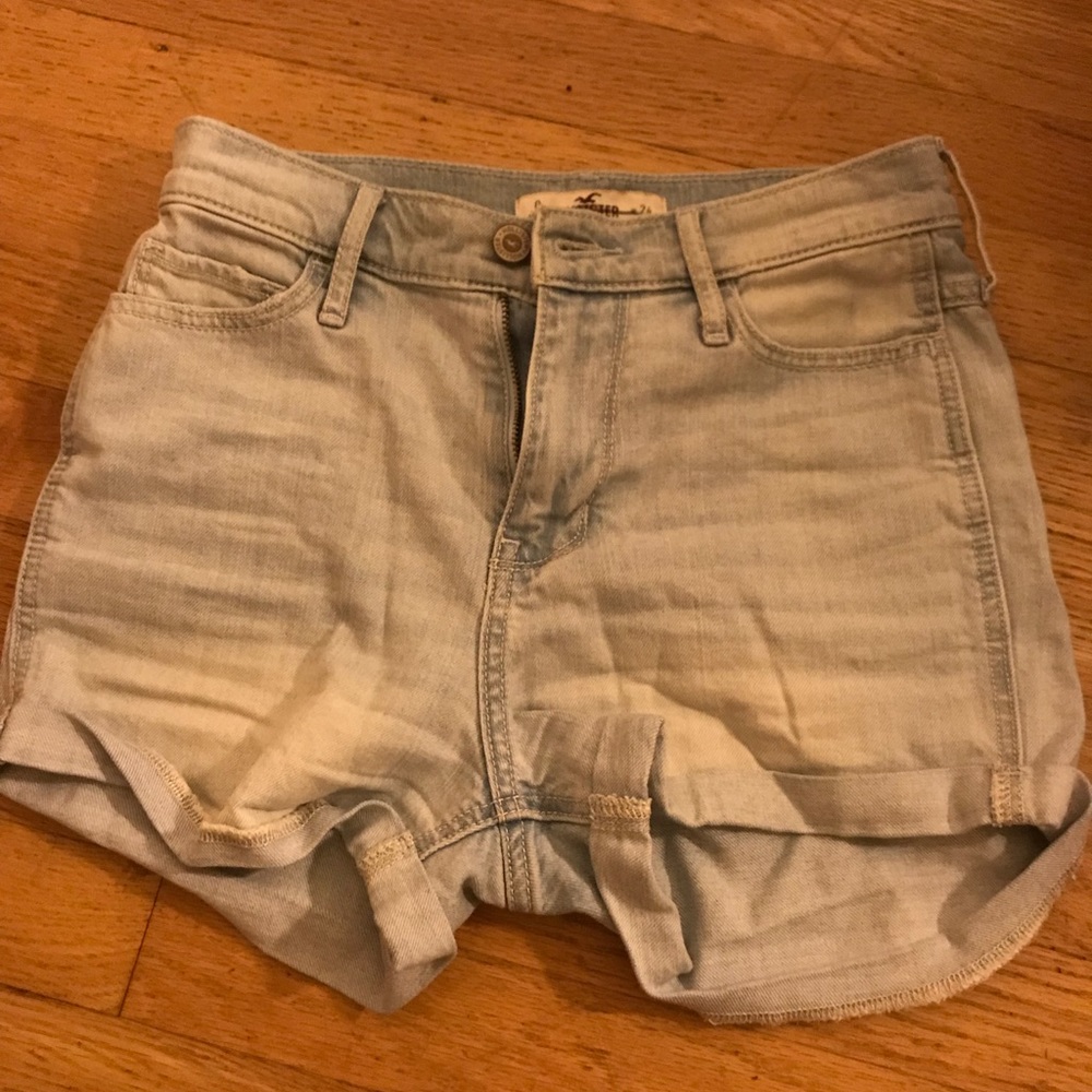 Soft, light blue jean shorts